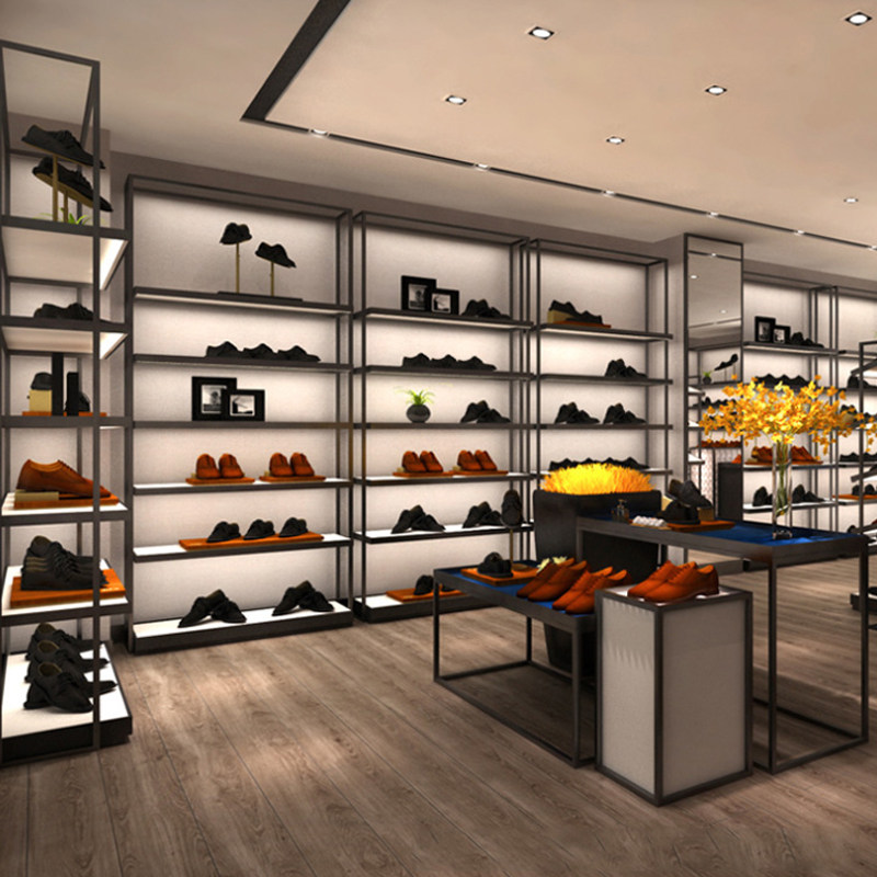 Shoe store leather shoe display rack men's shoe store high-end shelf outdoor brand display rack simple modern floor shelf