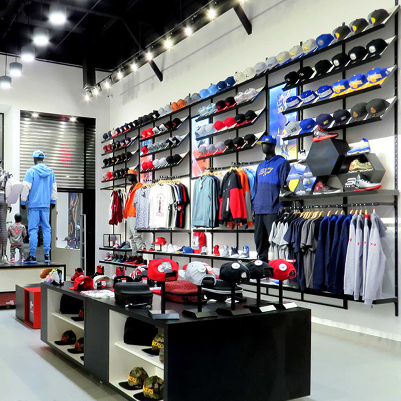 Outdoor sports brand shop hat rack shoe rack floor-standing display rack iron multifunctional multi-layer shelf display rack tide