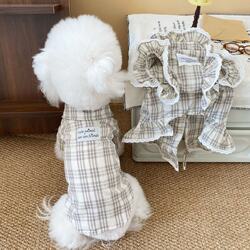 Pet Dress Dog Couple Outfit Shirt Wave Skirt Clothes Dog Cat Shirt Puppy Small Dress Skirt
