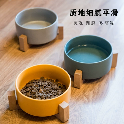 Кошачья чаша, собачья чаша кошка чаша керамическая кошачья чаша с твердым деревянной стойкой кошка питьевая вода миска кошка рис рис горшок горшок горшок кошка кошачья миска поклонение универсальным