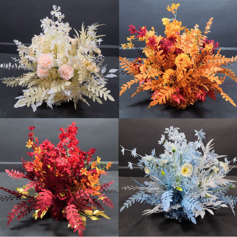 New Wedding Emulation Flower Patio Wedding Decoration Road Seduce Flower Polo Basin Flower Background Decoration Strip Hanging Flowers-Taobao