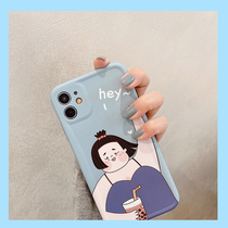 Drinking milk tea girl applies iphone11 mobile phone shell promax apple x camera xr full package xs anti-fall max xsmax personality iphonex 8pl