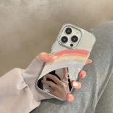 Apple, свежий радужный совместимый iPhone 14 с буквами, чехол для телефона, силиконовый iPhone13 Pro, небольшой защитный чехол, комплект, зеркало, 14promax, iphone, защита при падении, зеркальный эффект