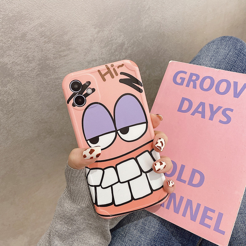 Funny cartoon suitable for iphone12promax mobile phone protective shell 11pro apple x all-inclusive xr anti-fall xs couple max net red xsmax fun 8plus