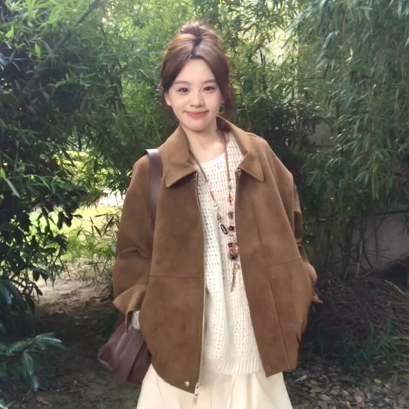 Suede Cotton Jacket for Women 2025 Autumn and Winter New Retro Korean Style High-End Outfit Loose Versatile Thickened Jacket