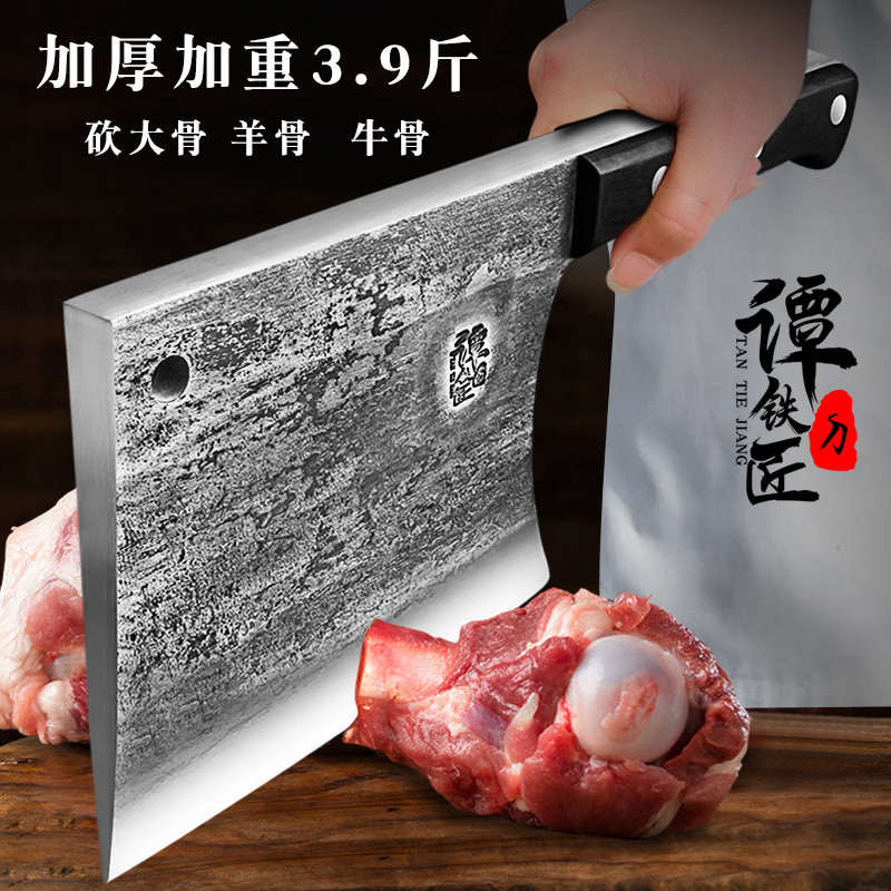 Tan blacksmith manually forged with heavy machete knife axe machete special knife thickened decapitated butcher knife chopped bone