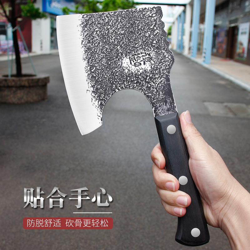 Tan blacksmith hand forging bone axe skull knife home bone chopping knife bone chopping knife bone chopping knife special knife axe head knife