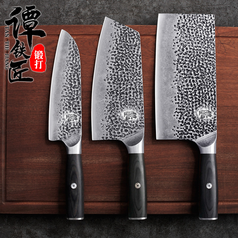 Tan Blacksmith Forged Knives Kitchen Knife Set Kitchen Knife Home Chef Full Kitchen Knife Set Fruit Knife 3 Pieces