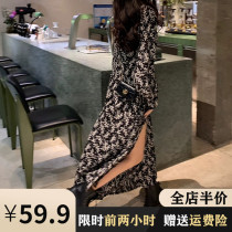 Pregnant women dress spring and autumn 2021 New Hot Mom personality out fashion autumn winter clothing belly does not show long