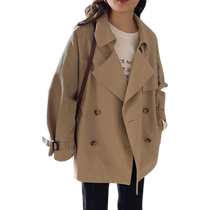 Maternity coat spring and autumn outer wear 2024 new early autumn large size loose mid-length fashionable belly-covering windbreaker during pregnancy