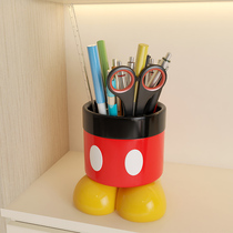 Creative and cute Mickey Office Book Desktop Student Pen Holder Storage Box Children Girls Boys Large Capacity Ornaments