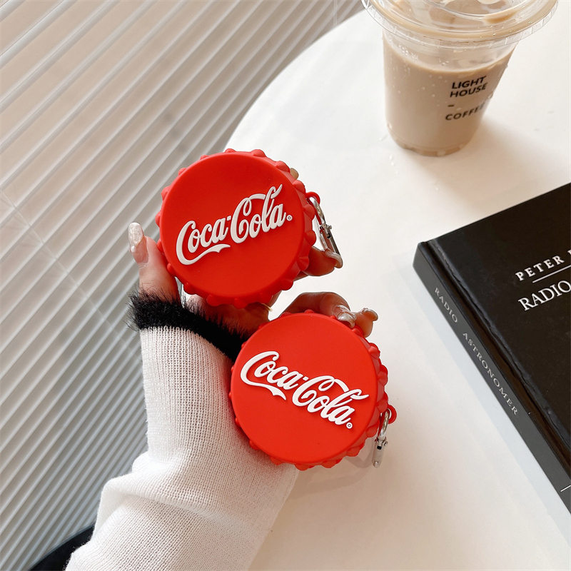 Coke Bottle Cap Design Suitable for Samsung Buds Live Bluetooth Wireless Earphone Case, Buds 2 Pro Silicone Protective Cover, Galaxy Buds Fe Creative Buds 2 Soft Case, Buds 3 Pro Anti-Drop Charging Case