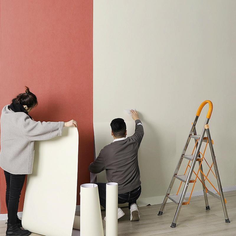 2023 new net red self-adhesive wall paper bedroom living room background wall wallpaper home dorm cream warm color renovation post-Taobao