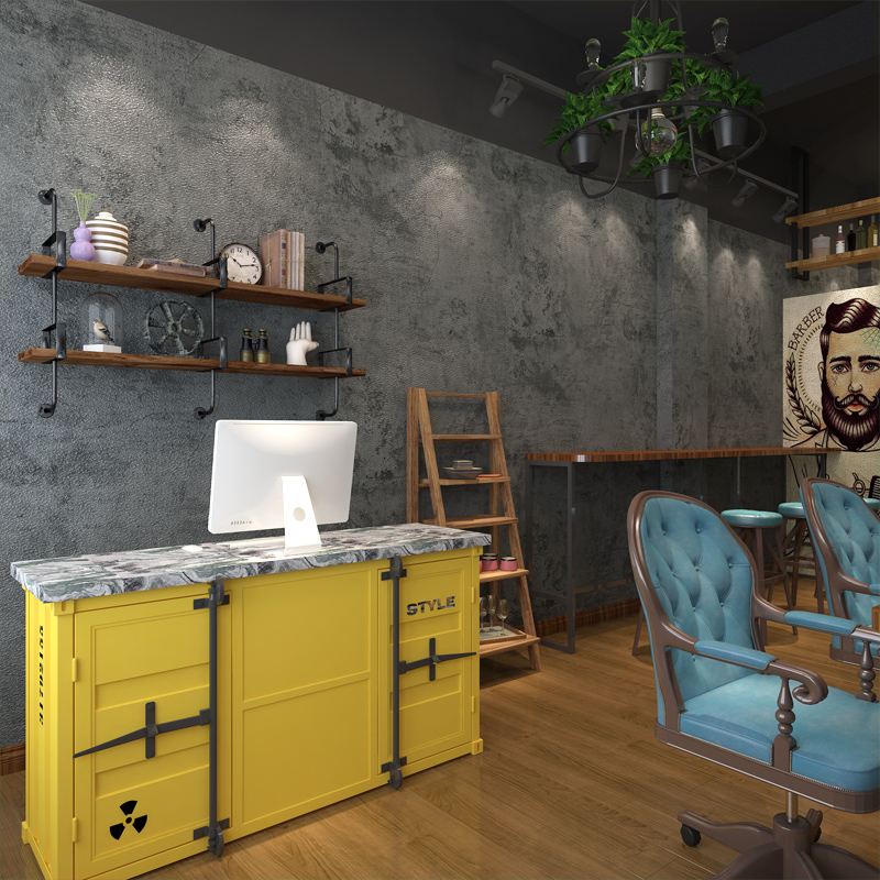 Cement wall paper self-adhesive clothing store wallpaper self-adhesive retro Nordic gray barbershop Internet cafe Industrial style office
