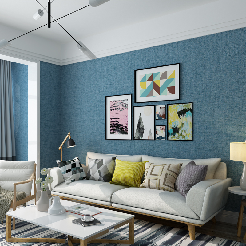 Nordic Style Wallpaper Vegan Color Linen Fabric Pure Color Wallpaper Modern Minimalist Book Room Living-room 3d Solid Background Wall