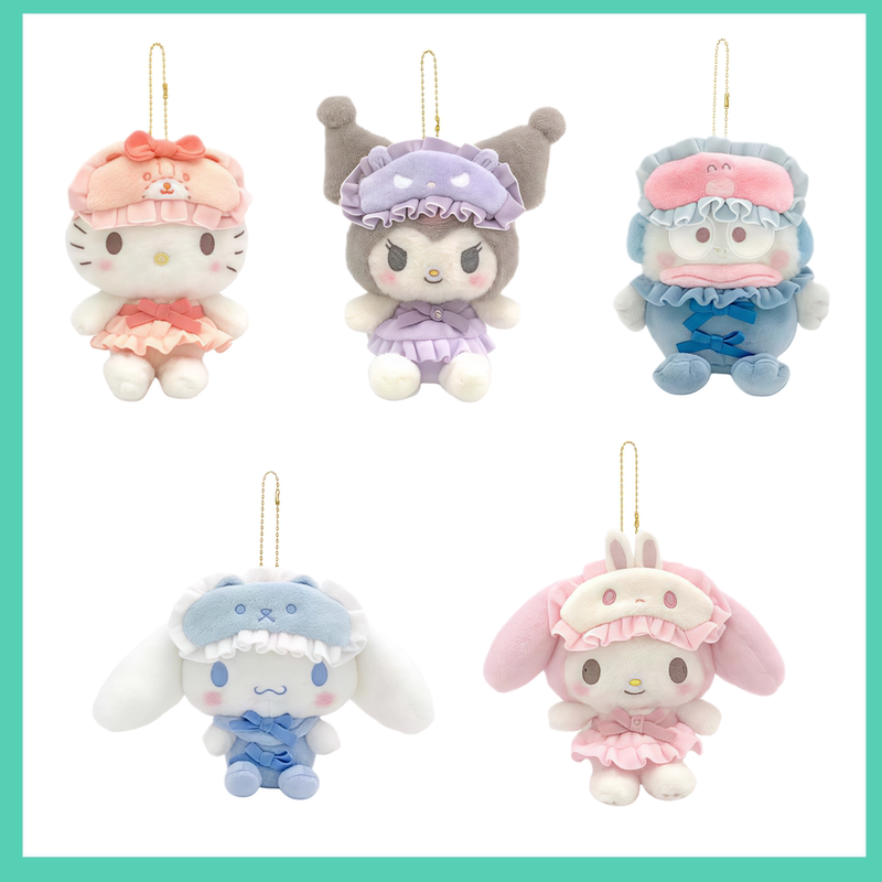 Cute Kitty Kuromi My Melody Best Friend Eye Mask Pajamas Plush Bag Girl Pendant Kt Cat Charm
