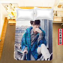  To customize Chen Linong bed sheets duvet cover four-piece bed student dormitory bunk bed 0 9m bed three-piece set