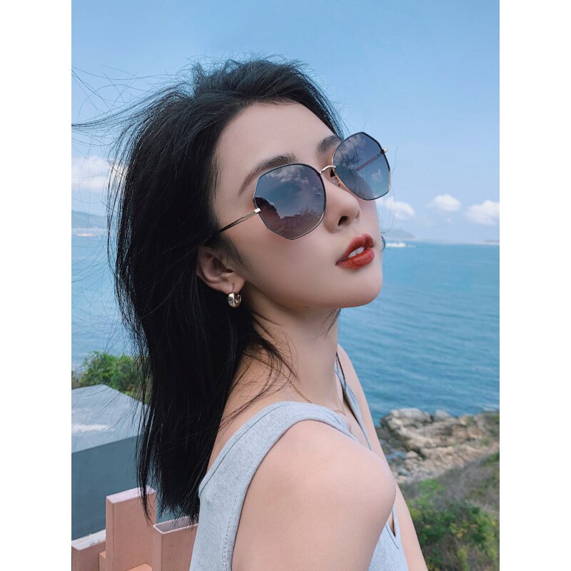 Polarized sunglasses women's 2022 new Korean version of the trendy street photography fashion round face big face slimming UV protection