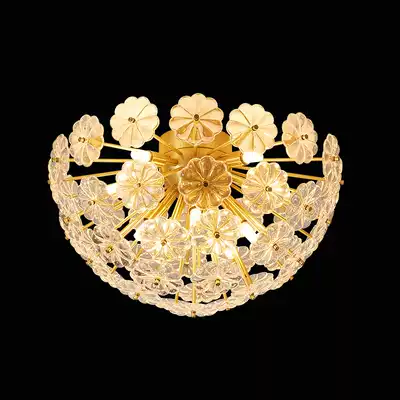 Light luxury bedroom ceiling lamp modern minimalist dining room apartment warm crystal designer plum blossom New all copper lamps