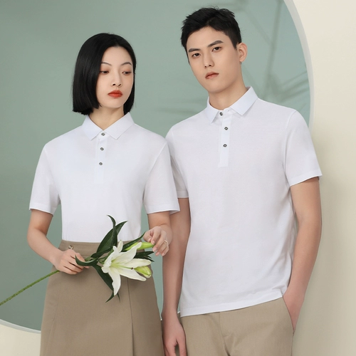 Хлопковая летняя футболка polo для работы подходит для мужчин и женщин, делается под заказ, короткий рукав, с печатью вашего логотипа