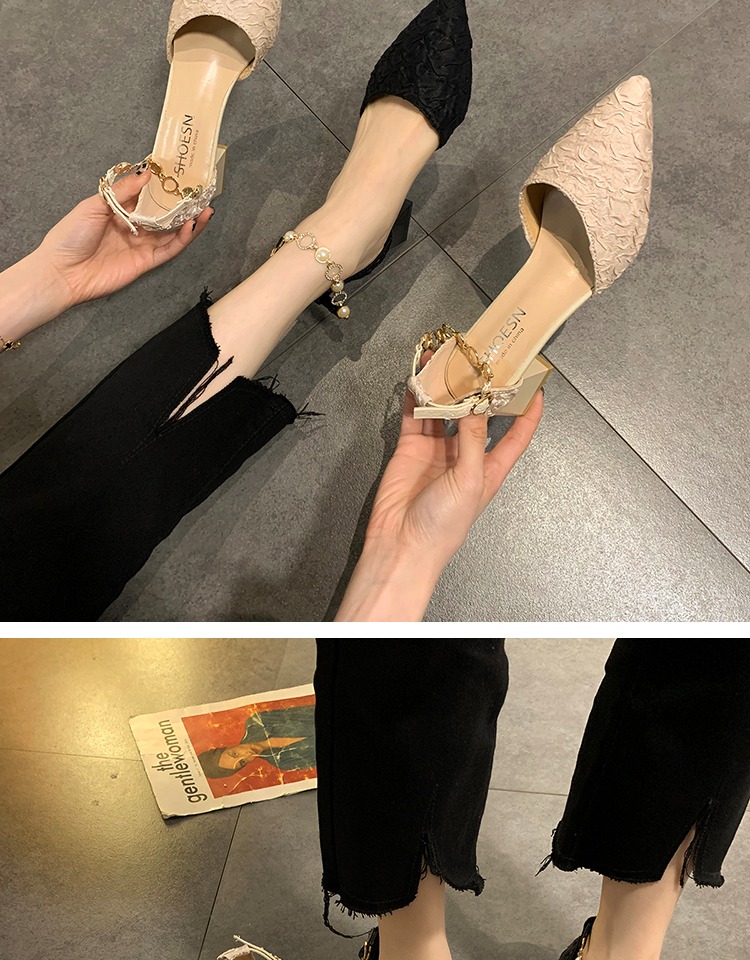 C9707 2660K GIÀY DÉP SANDAL NỮ RSKREGS MŨI NHỌN GÓT VUÔNG MÙA HÈ GIÀY DÉP NỮ DA BÒ G06 SẢN PHẨM MỚI