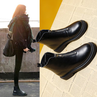 British Style Martin Boots for Women, 2025 New Short Boots, Autumn and Winter Fleece-Lined, Versatile, Fashionable Genuine Leather Thick-Soled Boots for Women