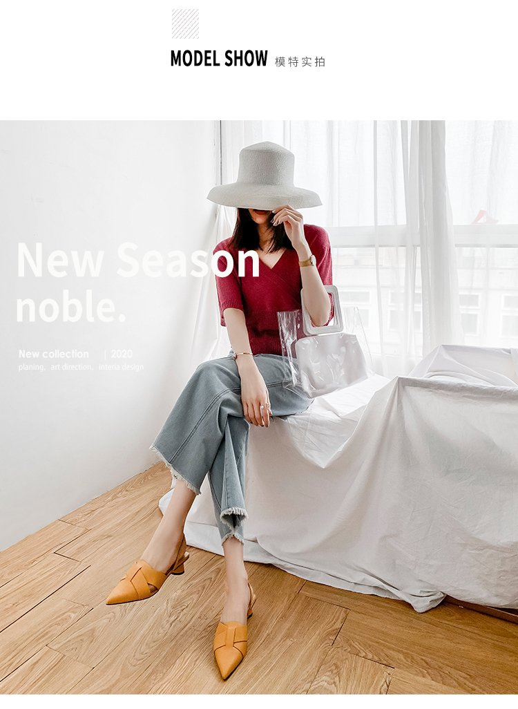 C9808 3030K GIÀY DÉP SANDAL NỮ RSKREGS MŨI NHỌN GÓT VUÔNG MÙA HÈ GIÀY DÉP NỮ DA BÒ G06 SẢN PHẨM MỚI