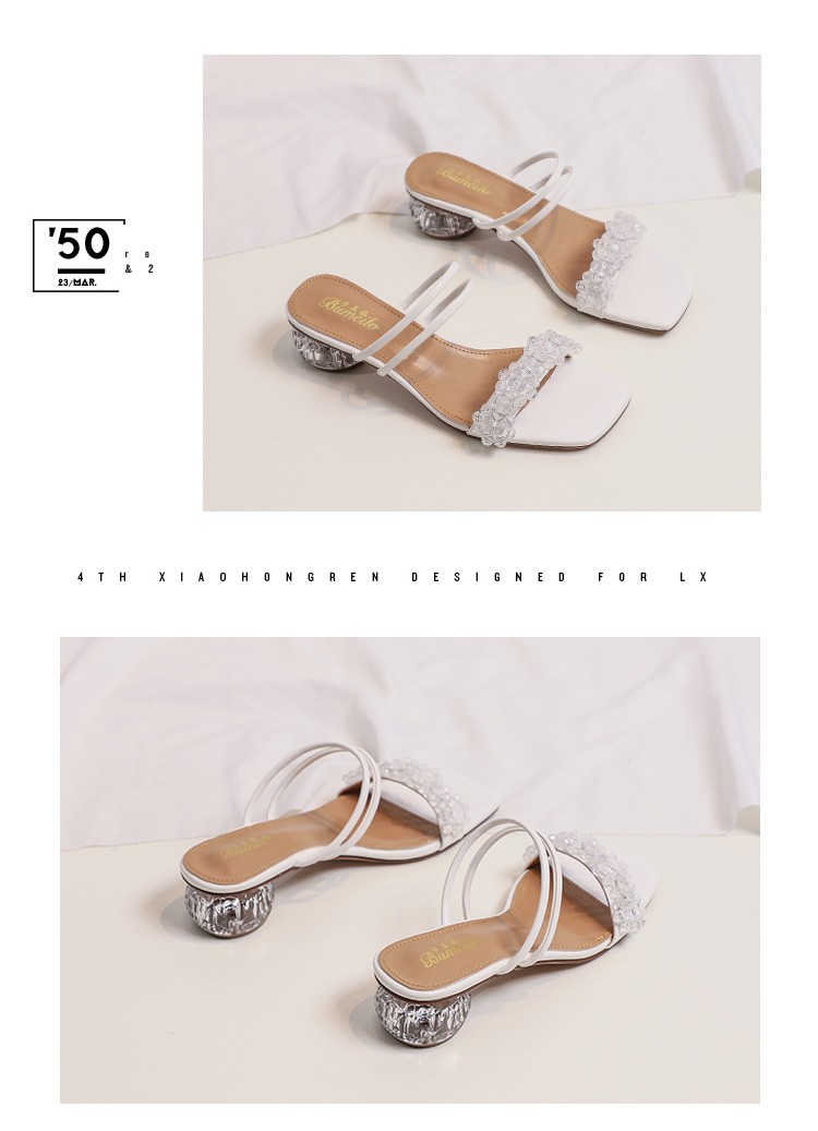 C9656 2760K GIÀY DÉP SANDAL NỮ RSKREGS GẮN ĐÁ GÓT VUÔNG MÙA HÈ GIÀY DÉP NỮ G06 SẢN PHẨM MỚI