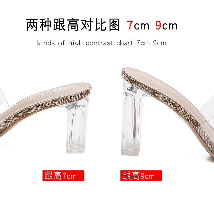 C9782 3310K GIÀY CAO GÓT NỮ RSKREGS GÓT VUÔNG MÙA HÈ TRONG SUỐT GIÀY DÉP NỮ G06 SẢN PHẨM MỚI