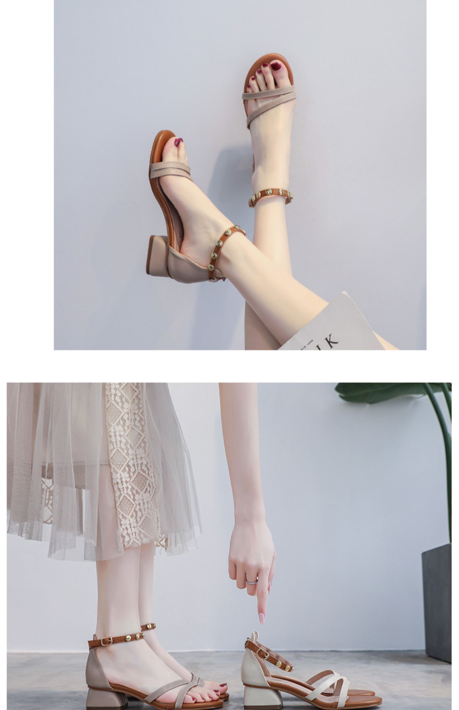 C9697 2660K GIÀY DÉP SANDAL NỮ RSKREGS GÓT VUÔNG MÙA HÈ PHONG CÁCH HÀN QUỐC GIÀY DÉP NỮ DA BÒ G06 SẢN PHẨM MỚI