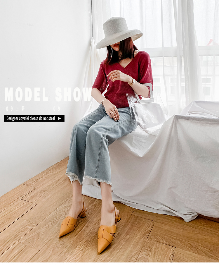 C9808 3030K GIÀY DÉP SANDAL NỮ RSKREGS MŨI NHỌN GÓT VUÔNG MÙA HÈ GIÀY DÉP NỮ DA BÒ G06 SẢN PHẨM MỚI
