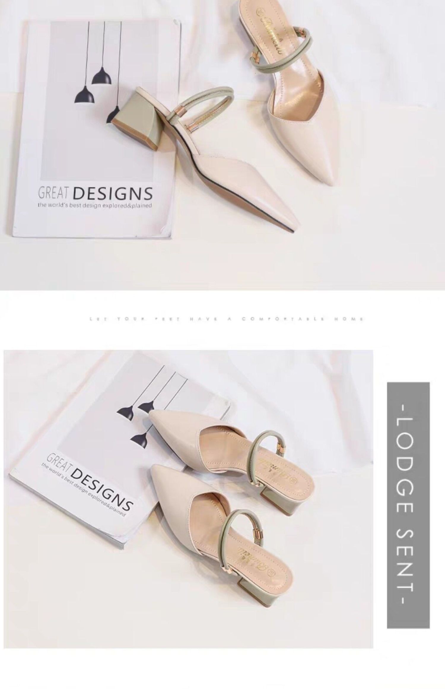 C9784 2760K GIÀY DÉP SANDAL NỮ RSKREGS MŨI NHỌN GÓT VUÔNG MÙA HÈ GIÀY DÉP NỮ DA BÒ G06 SẢN PHẨM MỚI