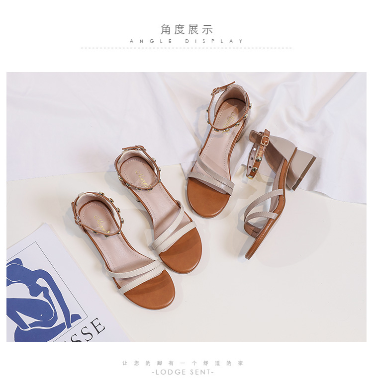 C9697 2660K GIÀY DÉP SANDAL NỮ RSKREGS GÓT VUÔNG MÙA HÈ PHONG CÁCH HÀN QUỐC GIÀY DÉP NỮ DA BÒ G06 SẢN PHẨM MỚI