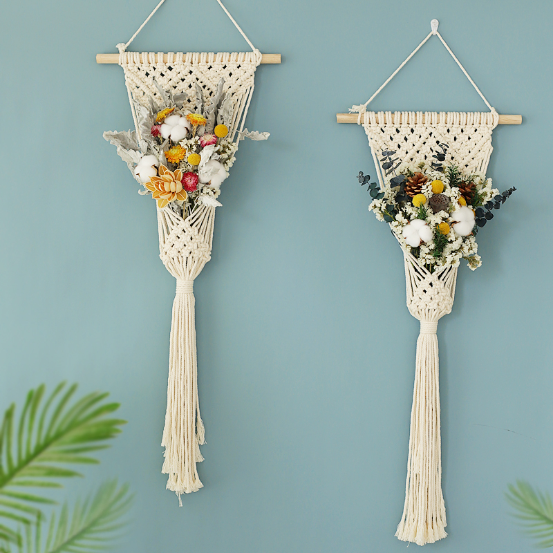 ins dried flower bouquet decoration hanging wall homestay living room wall decoration bedroom wall wall pendant tapestry wall hanging flower