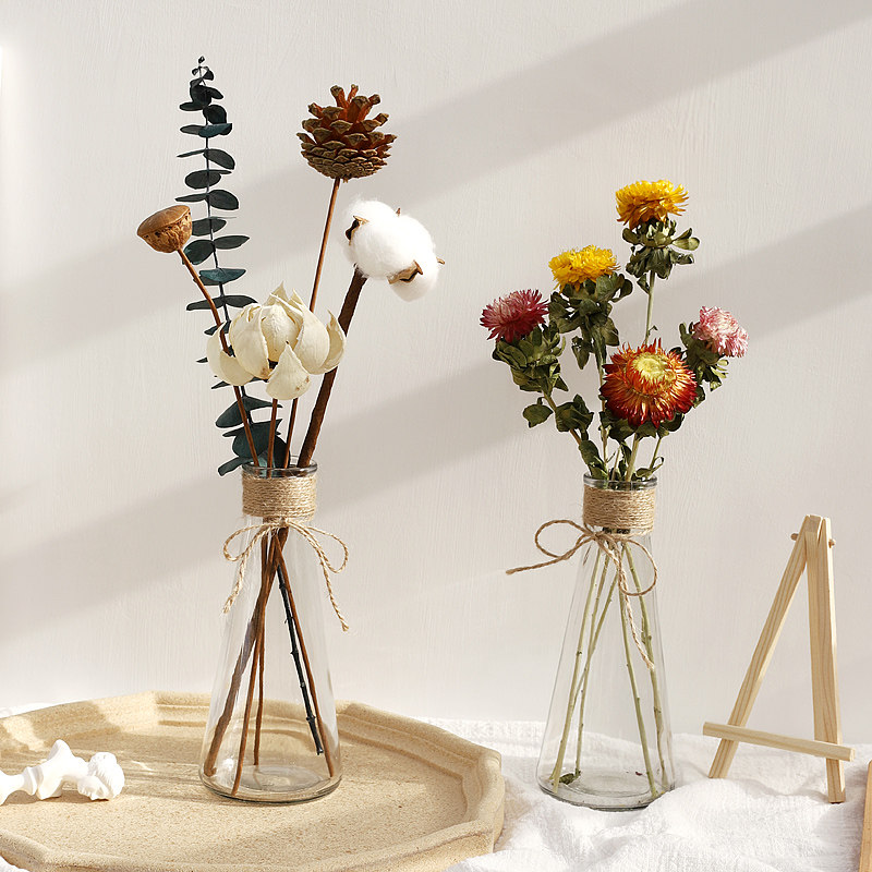 Ins immortal real flower dried bouquet air-dried natural small daisy kapok eucalyptus leaf living room decoration decoration
