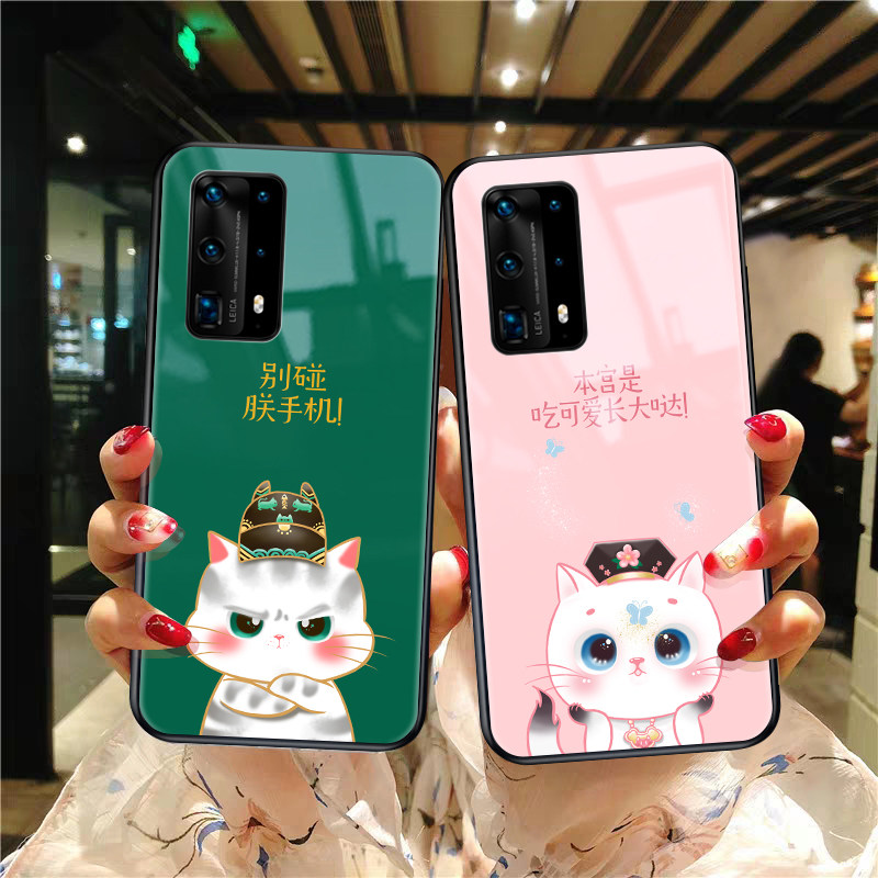 Suitable for Huawei p40 mobile phone protection shell original national wind cat p40pro personality creative p30pro lovers net red mate30 female cute p20pro tide card mate2