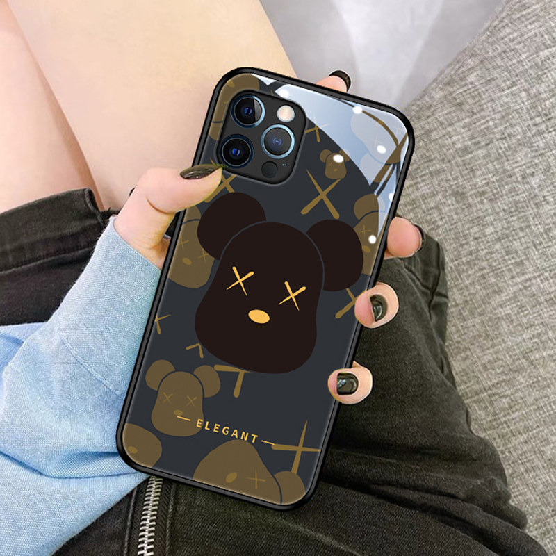 The Tide bear is suitable for Apple 13 phone protective shell iphone12promax protective casing 11pro new glass x lens xs max full package 8plus female section ten