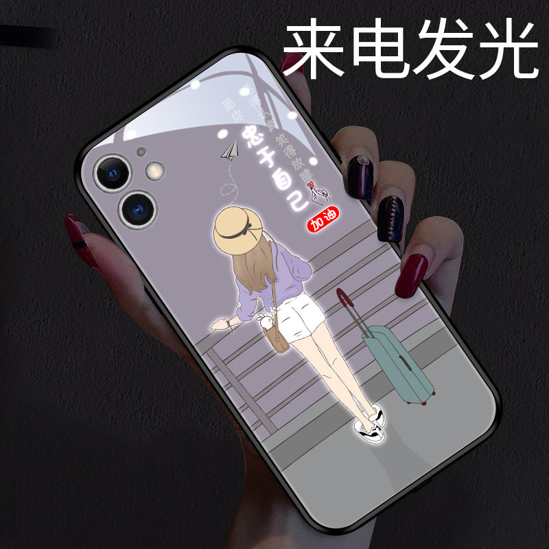 Be loyal to yourself for Apple 11 mobile phone protective shell x glass luminous iphone11pro max camera all-inclusive iphonex creative xsmax call flash tide brand