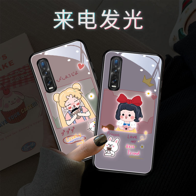 oppofindx2pro mobile phone protection shell luminous beauty girl oppo find x cartoon cute findx new call sparkling opopfindx lift and lift