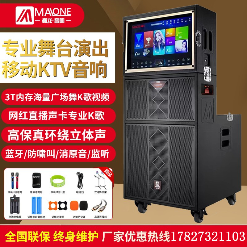 Manron Square Dance Sound High Power Professional Outdoor Performance Heavy Bass K Sound Sound with Microphone