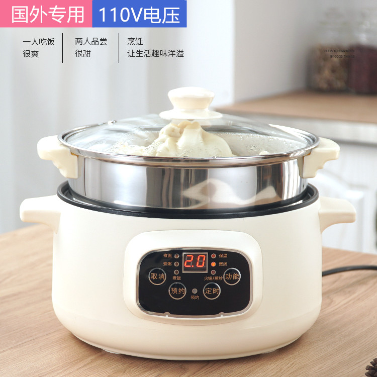 110v Intelligent electric cooking pot Taiwan US Canada Travel electric frying pan multifunctional electric hot pot portable electric cooker
