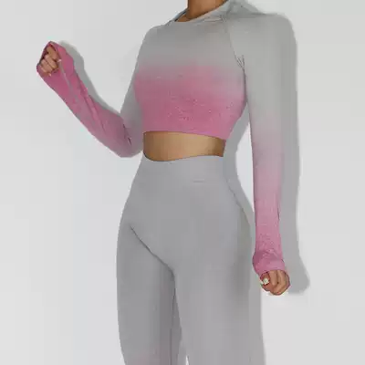 Fitness clothes gradually layer women's sports two-piece short long sleeve running Slim Fast dry yoga beginner set