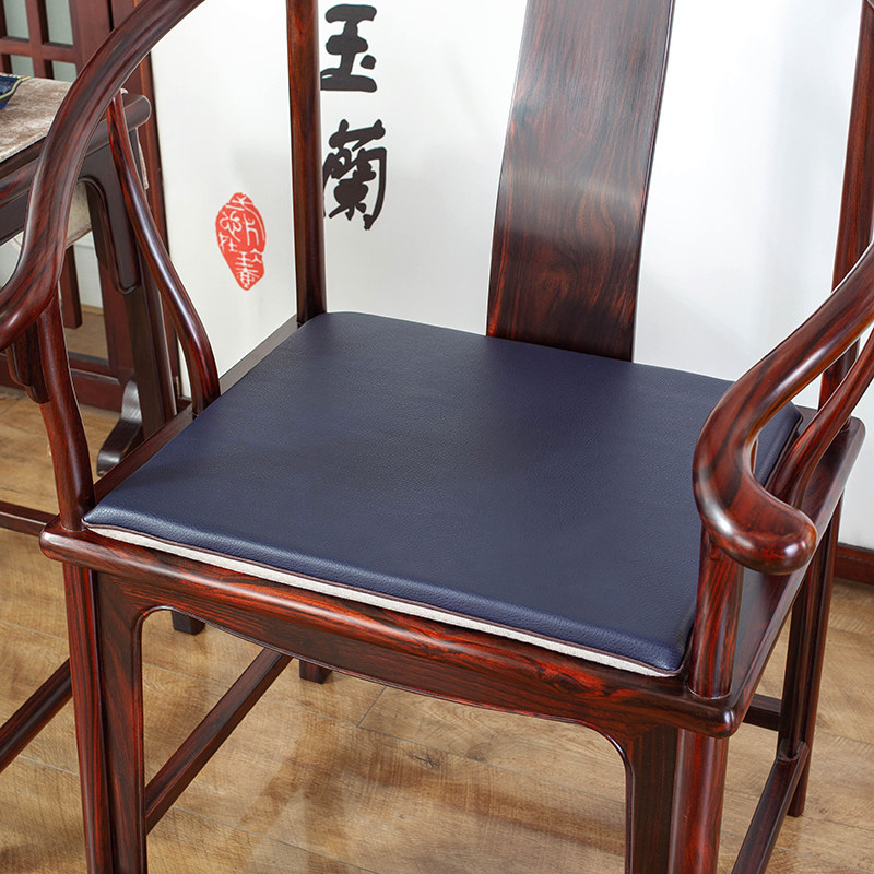 Red Wood Sofa Cushion Chinese Style Dining Chair Solid Wood Furniture Circle Chair Taike Chair Officer Hat Chair Mat Chair Cushion Chair Cushion Tea Chair
