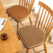 Windsor chair summer rattan seat cushion seat cushion breathable household solid wood chair cushion Nordic dining chair horseshoe cushion