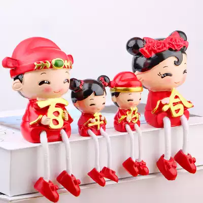 Modern new Chinese doll wedding gift groom bride resin couple decoration wedding gift