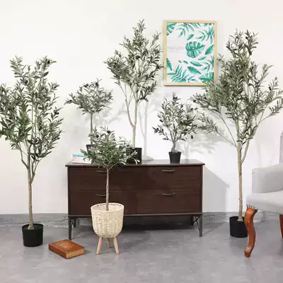 Taihuan Nordic style simulation olive tree large green plant potted indoor and outdoor home living room bed and breakfast plant decoration