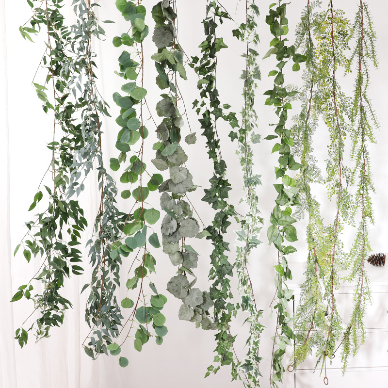 Artificial Green Plant Vines, Ivy, Living Room Air Conditioning Duct Background Wall, Forest-Style Decorative Wall Hanging Cover