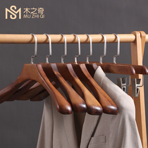 Wide shoulder thick vintage matte solid wood hangers clothing store special suit wooden wholesale clothes hook clothing support