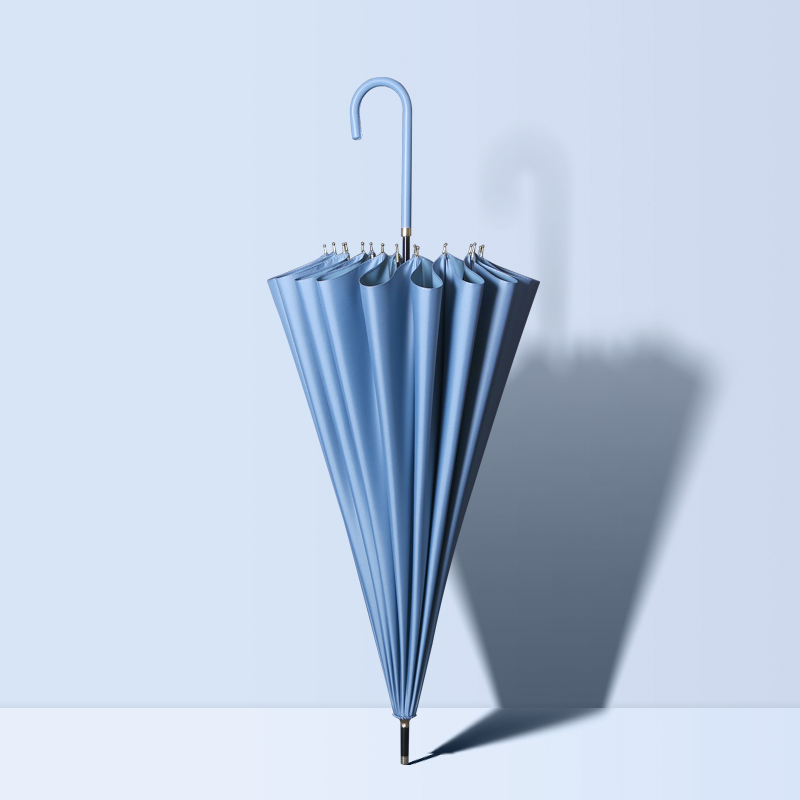 Japanese simple literary long handle 16 bone wind resistant dark green forest system fresh umbrella female sunny rain dual-purpose anti-ultraviolet rays