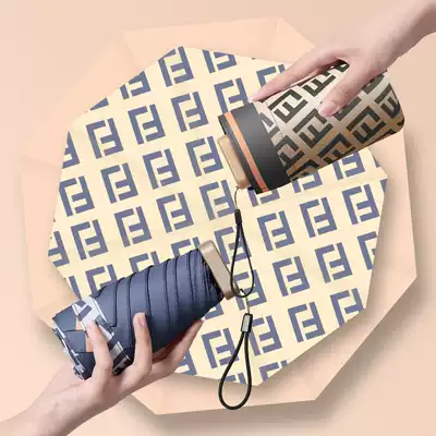 Ultra-light mini six-fold thumb umbrella 14cm small portable parasol female sunscreen anti-UV vinyl parasol